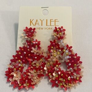 Kay Lee New York Statement Floral Earrings NWT